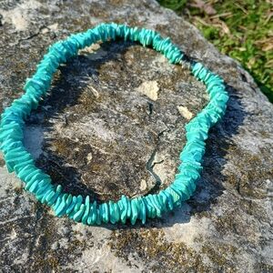 VTG handmade, dyed chipped clam shell necklace, gender neutral, surf culture